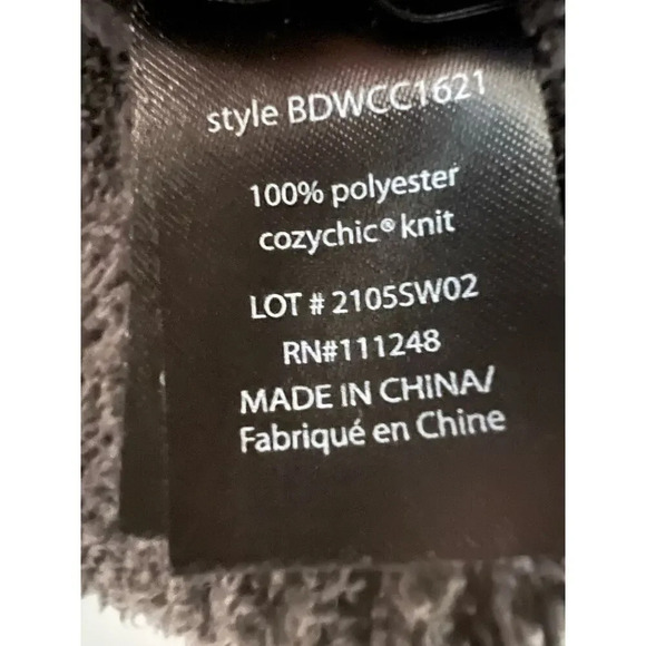 Barefoot Dreams cozy chic S/M gray ribbed pocketed 3/4 puff cardigan sweater - Picture 11 of 11